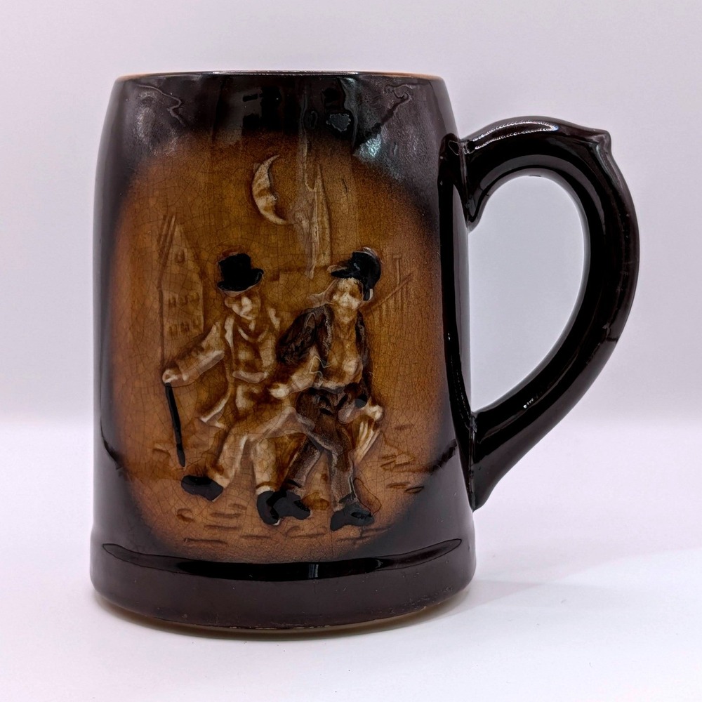 Vintage Ceramic Beer Stein Late Night Drunks- Moriyama Japan Ceramic Beer Stein